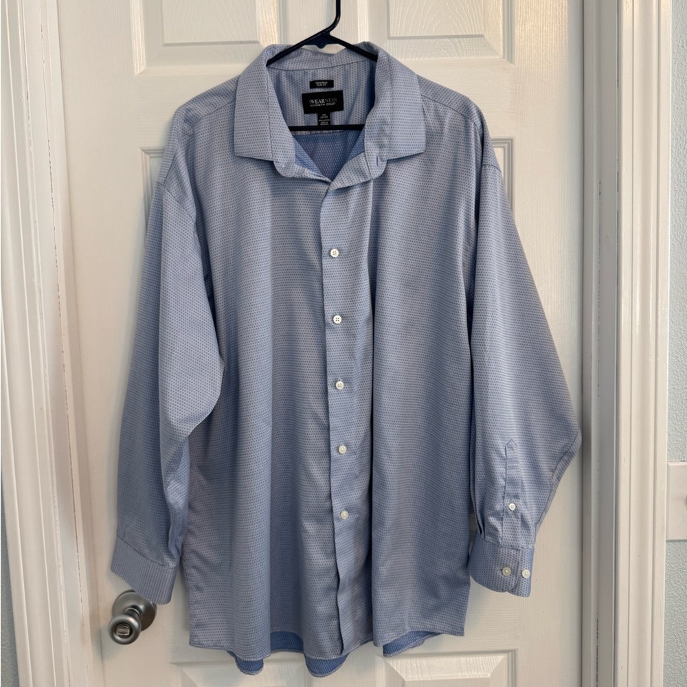 NWOT Awearness by Kenneth Cole Blue Patterned Button Down Dress Shirt